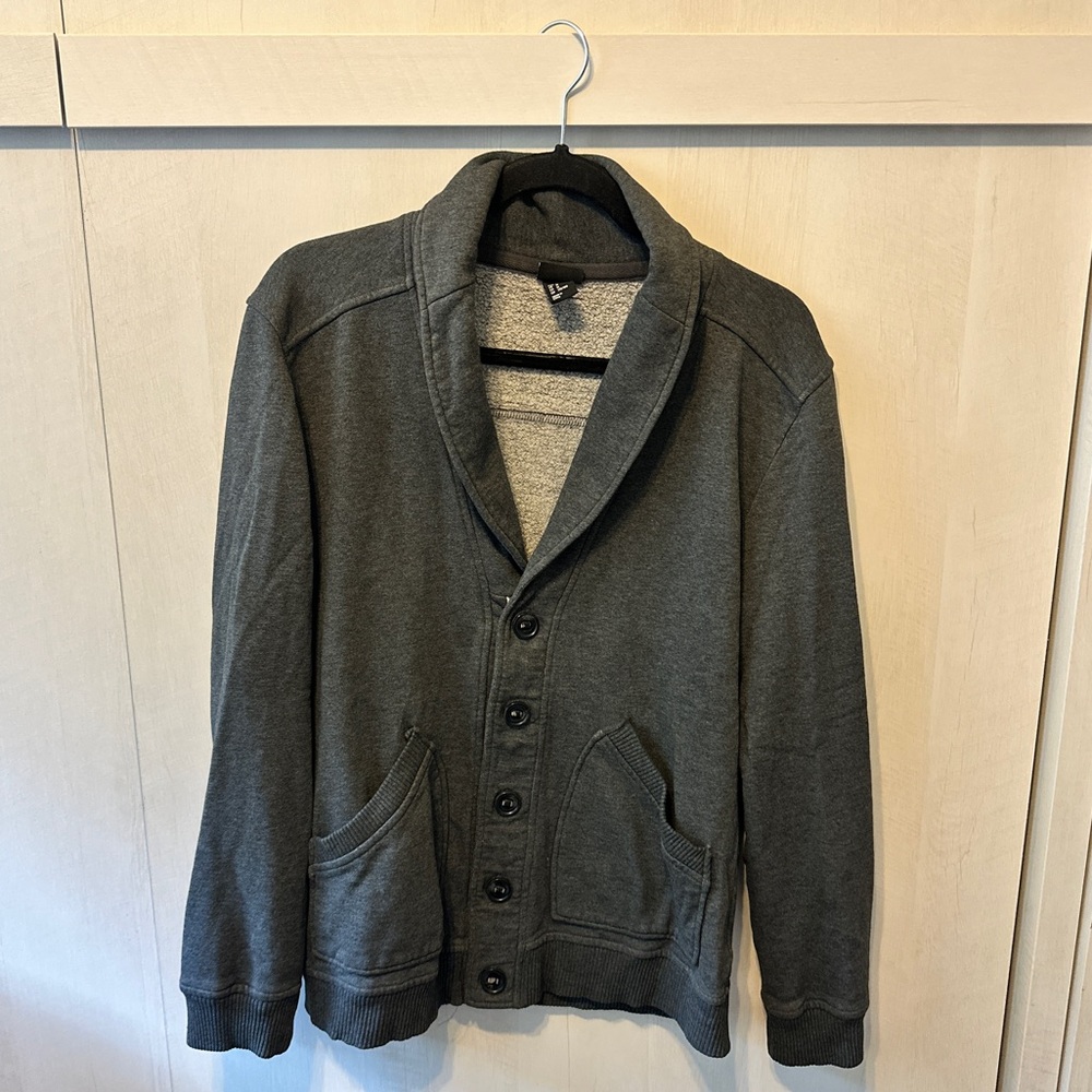 H&M Charcoal and Light Gray Cardigan
